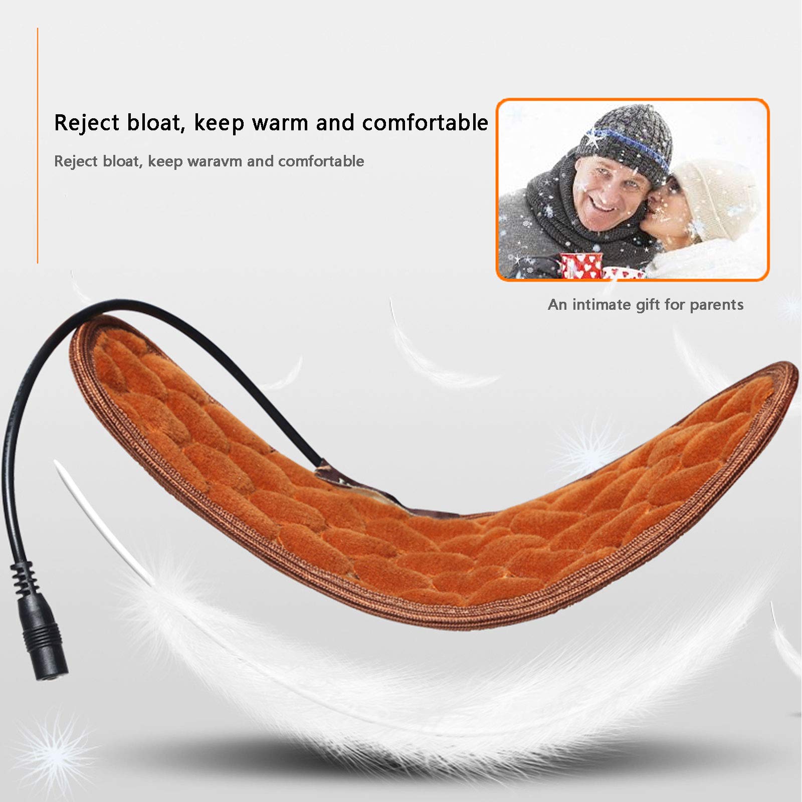 NANANA Semelle Intérieure Chauffante Chauffante USB Électriques Semelles de Chaussures Chauffantes USB Réutilisables Lavables pour Femme Homme Hiver Chasse Ski Pêche Randonnée,B,39~40