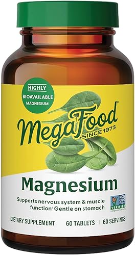 MegaFood Magnesio apoya la función nerviosa y muscular suplemento mineral con espinacas vegano sin gluten y fabricado sin lácteos 60 pestañas MegaFood Magnesio apoya la función nerviosa y muscular suplemento mineral con espinacas vegano sin gluten y fabricado sin lácteos 60 pestañas