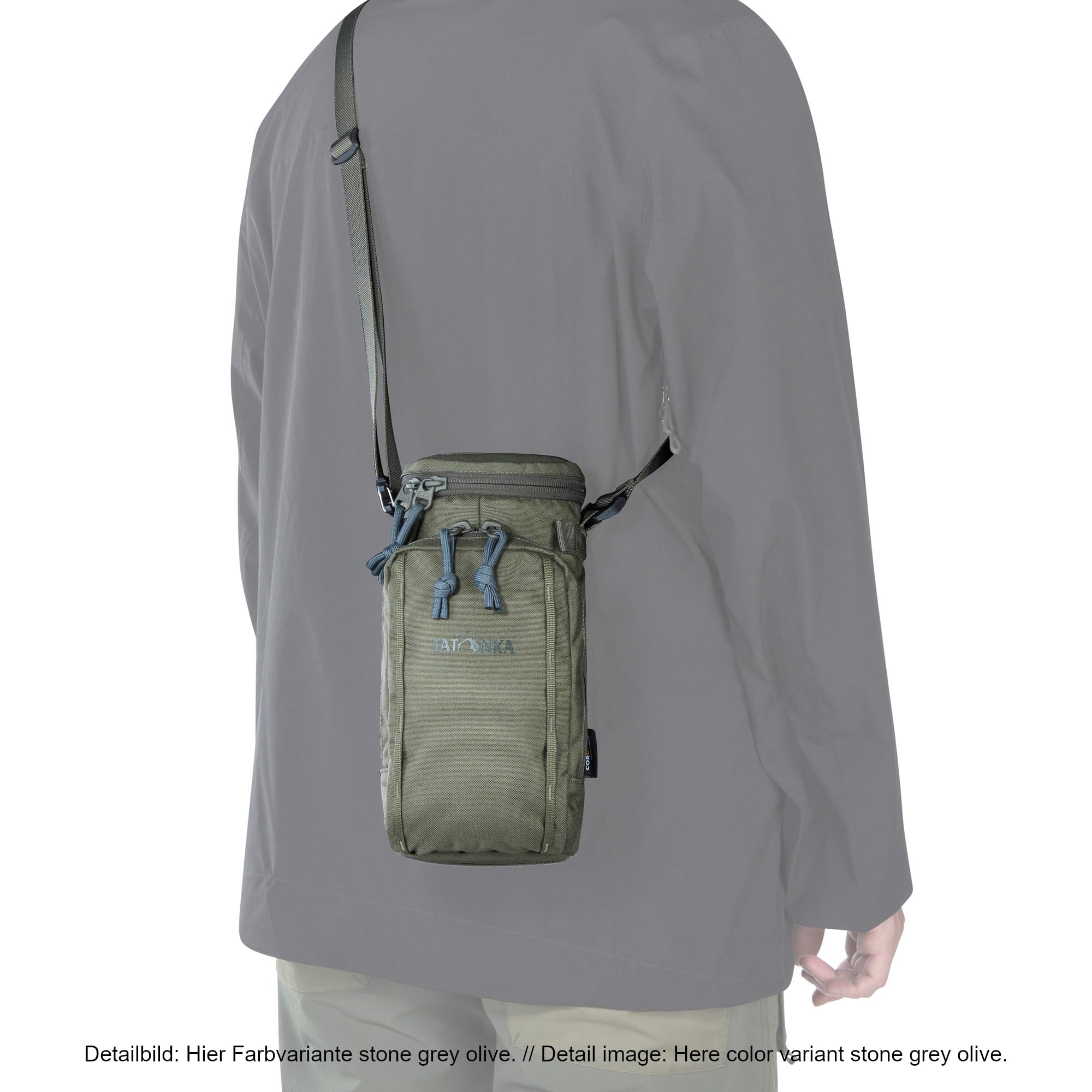 Tatonka Bottle Pouch 1l BC -Isolierhülle für Trinkflaschen mit einem Volumen von 600 ml oder 1 Liter - Mit Schlaufen zur Befestigung am Rucksack (MOLLE kompatibel)