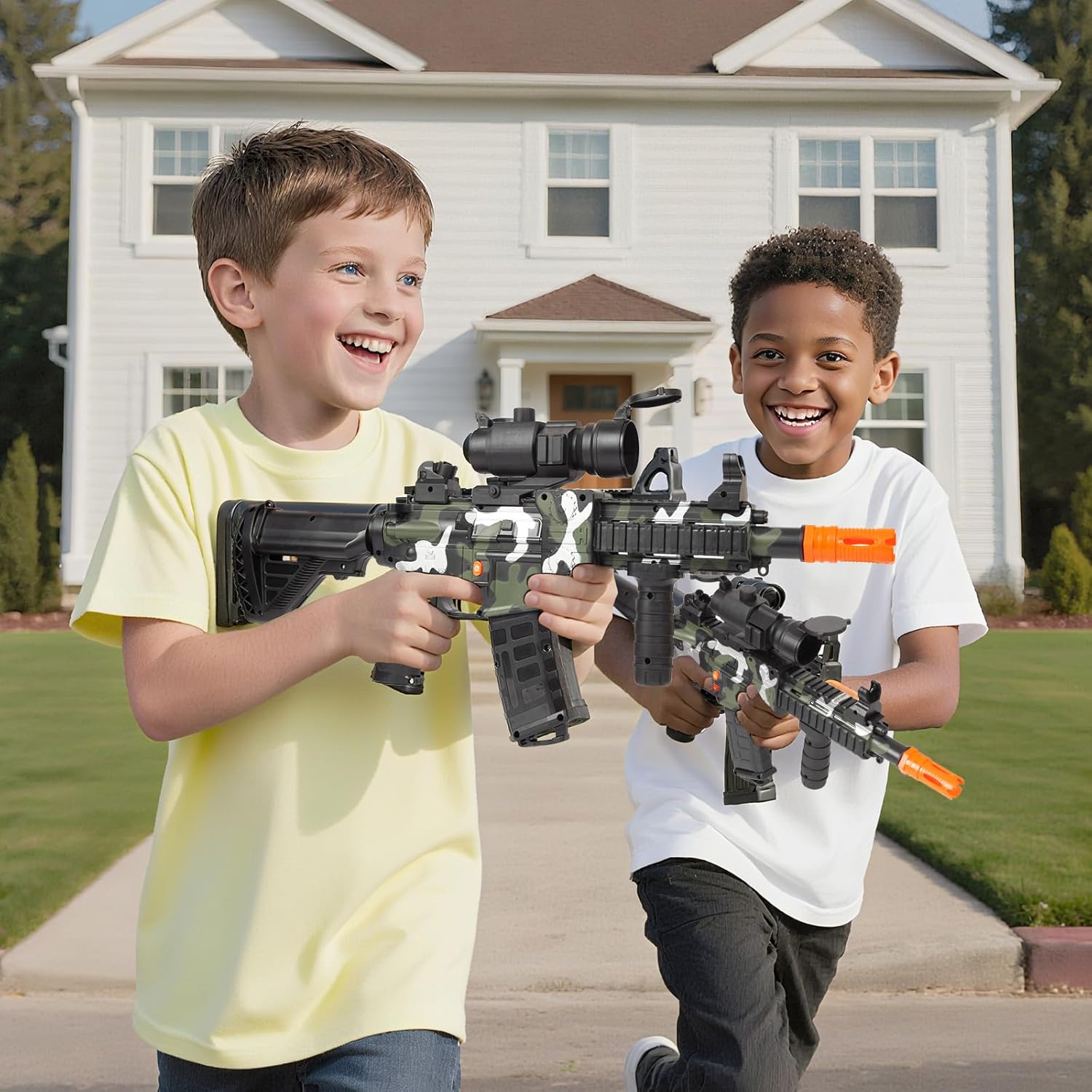 Realistic Toy Gun for Nerf Guns Darts - Electric Sniper Rifle with Tactical Vest Kit, Automatic Foam Blaster with 180 Soft Bullets 3 Magazine for Boy Ages 6-12 Years Old Kid Adult, Indoor Outdoor Game