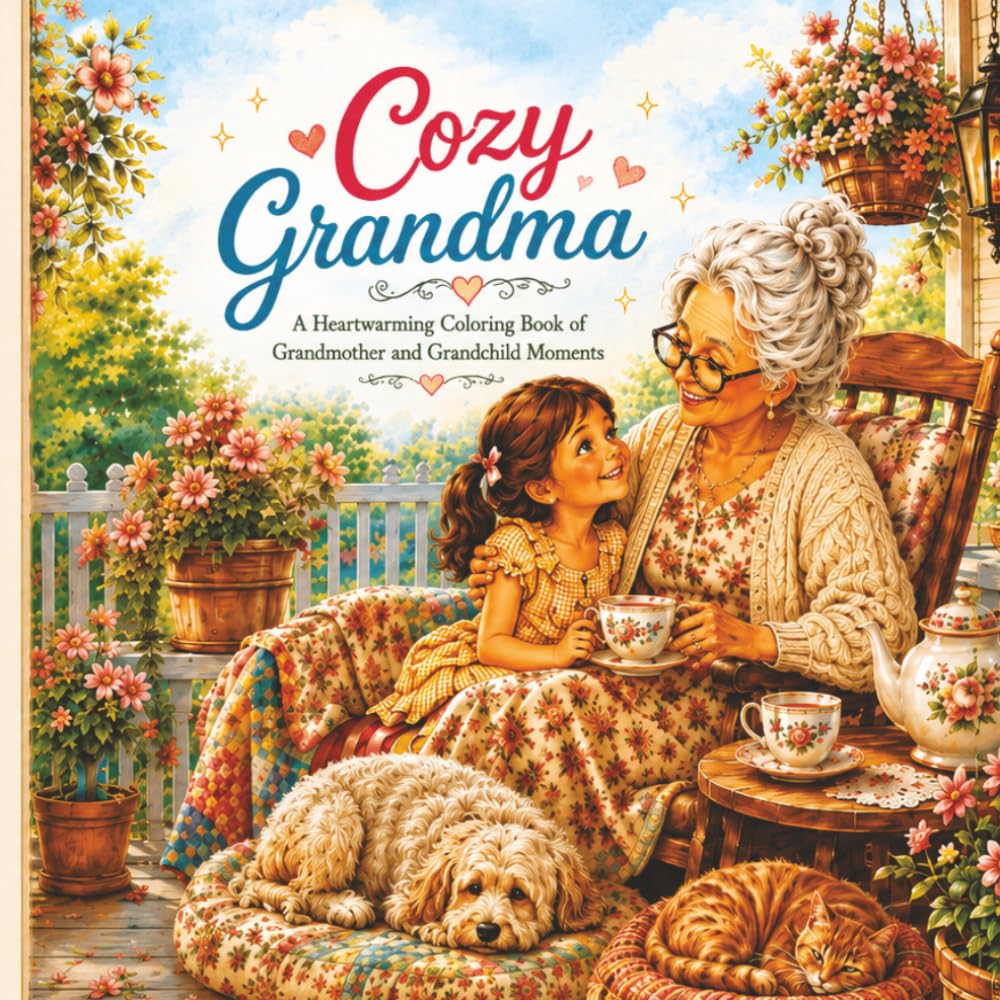 Cozy Grandma: A Heartwarming Coloring Book of Grandmother and Grandchild Moments