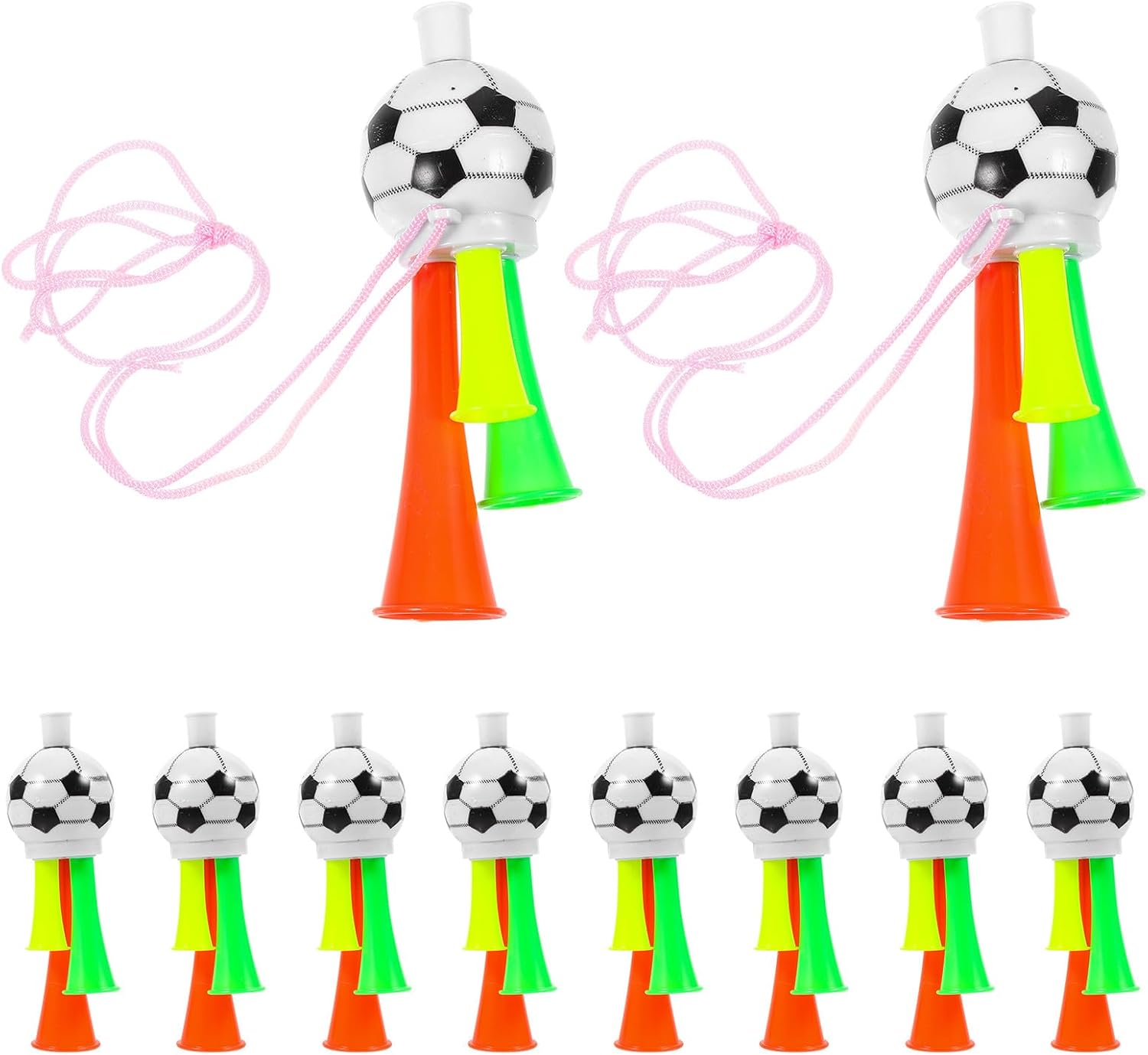 10pcs Small Stadium Horn, Mini Blow Air Horns Noisemaker Plastic Cheering Trumpet for Sporting Events Soccer Games Graduation School Party Favors (Random Color)