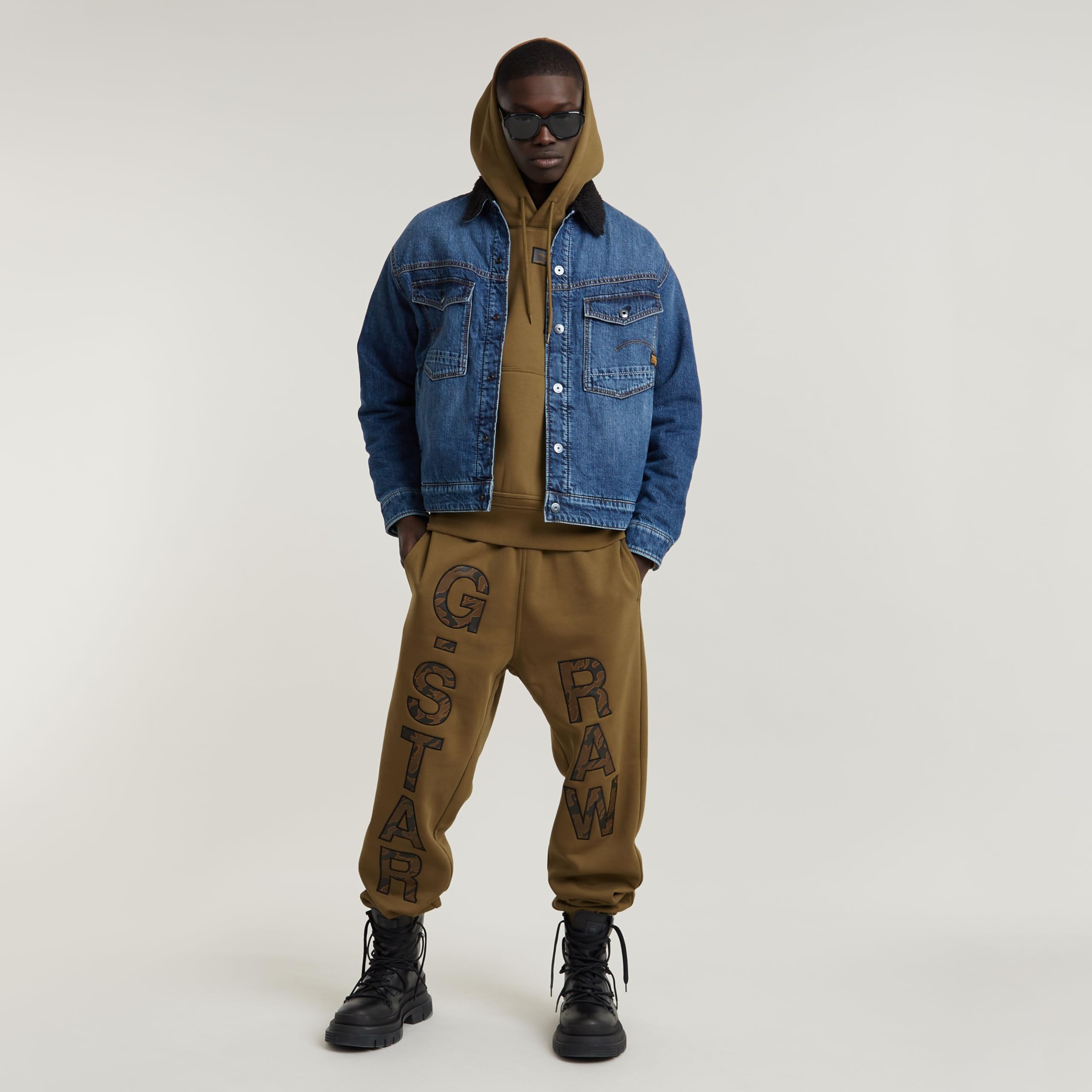 G-STAR Bluza z kapturem Mężczyźni Bluza z kapturem z nadrukiem Embro