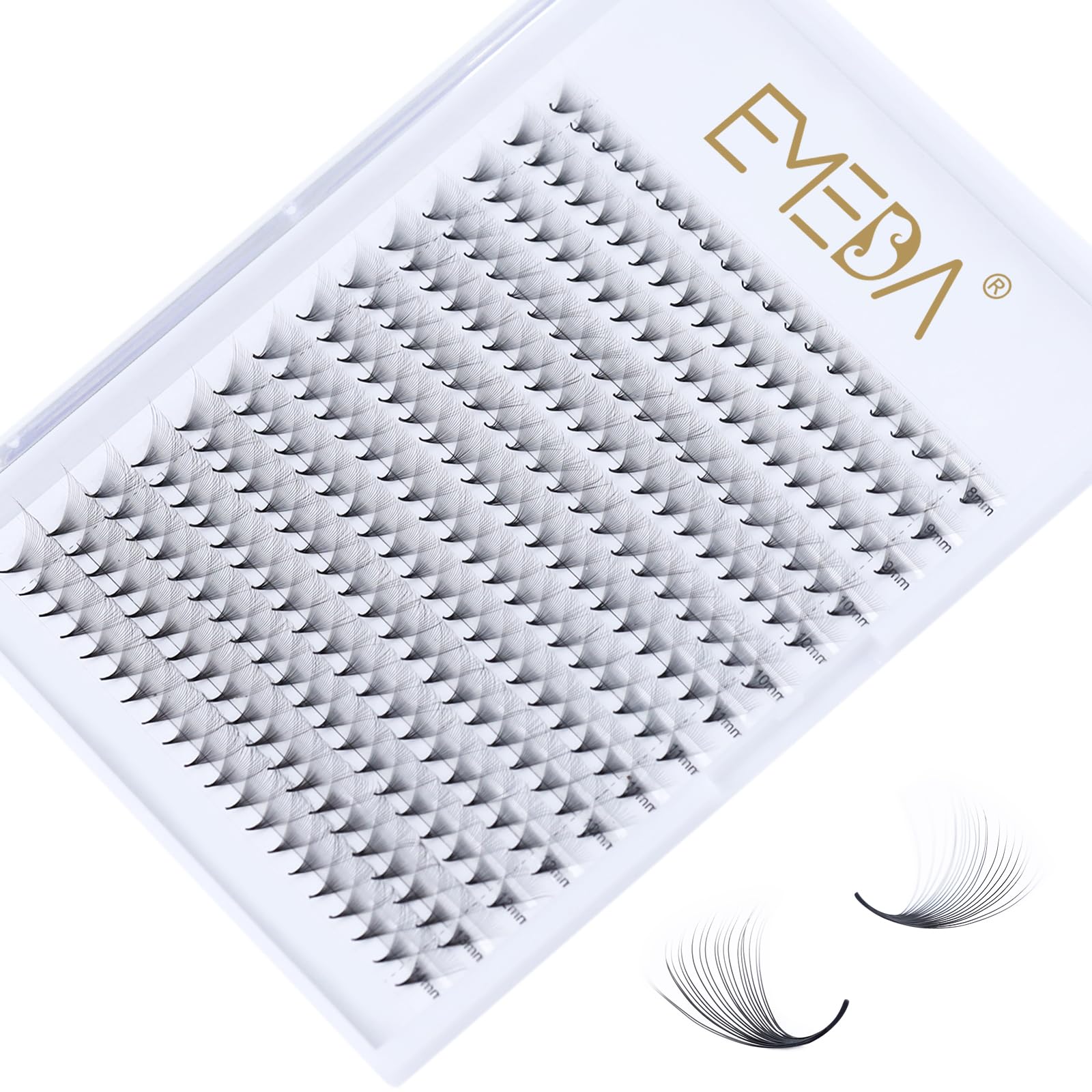 EMEDA 280 pcs 20D Estensioni Ciglia a Grappolo Russo 0.05mm D Curl Mixed 8-14mm Estensioni ciglia volume 20D Premade Ciglia Fans D curl Individual Cluster Lash Extensions (20D 0.05-D-mix)