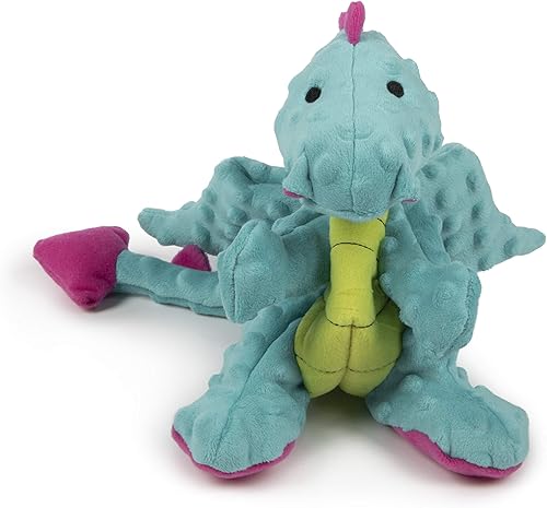 Vista 165 de goDog - Dragón de juguete, grande, resistente, con tecnología Chew Guard, de felpa, color rosa Rosado