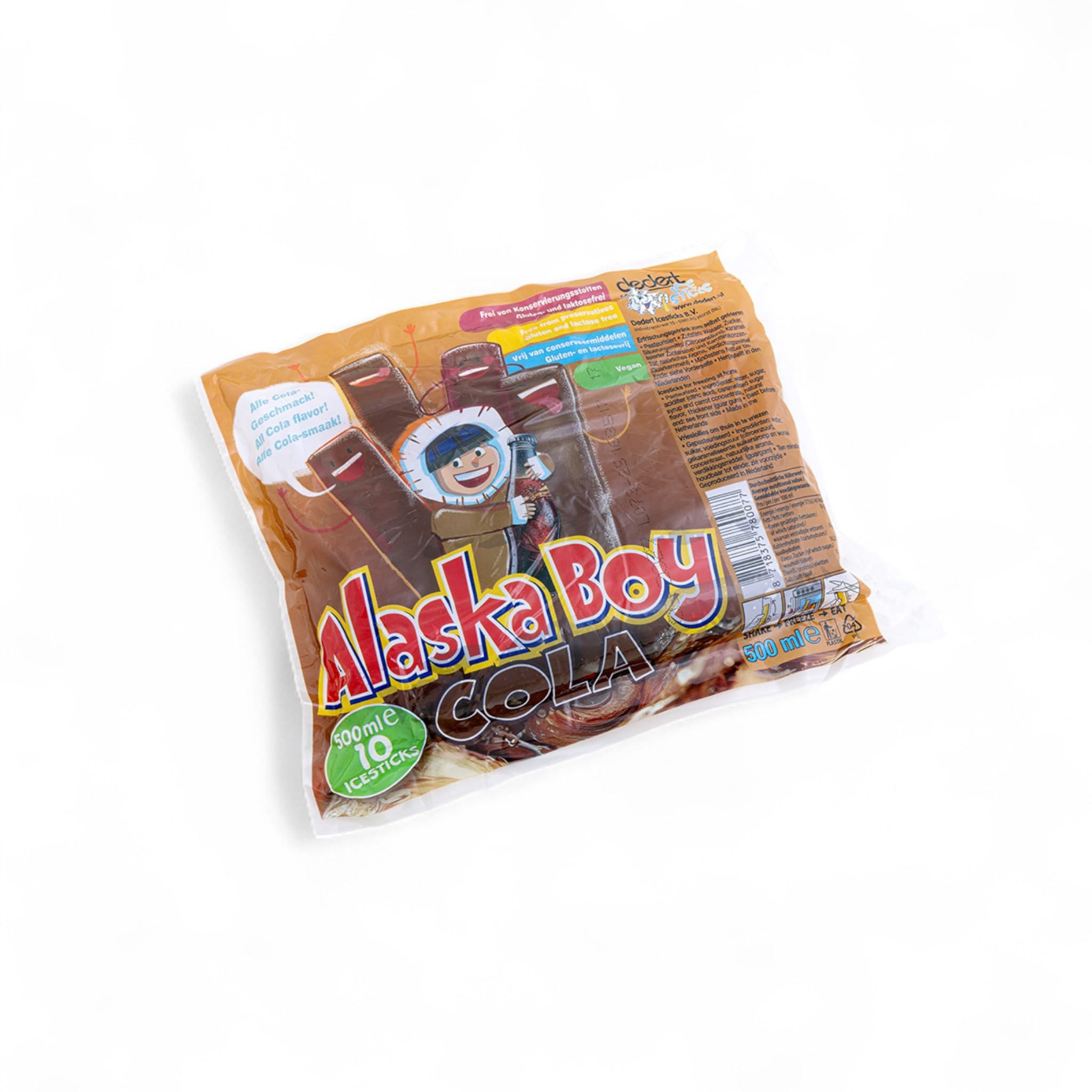 Alaska Boy Cola Wassereis | Stangeneis Vegan 10 x 50ml (20er Karton Pack) | für den Sommer, Eis zum Lutschen & genießen