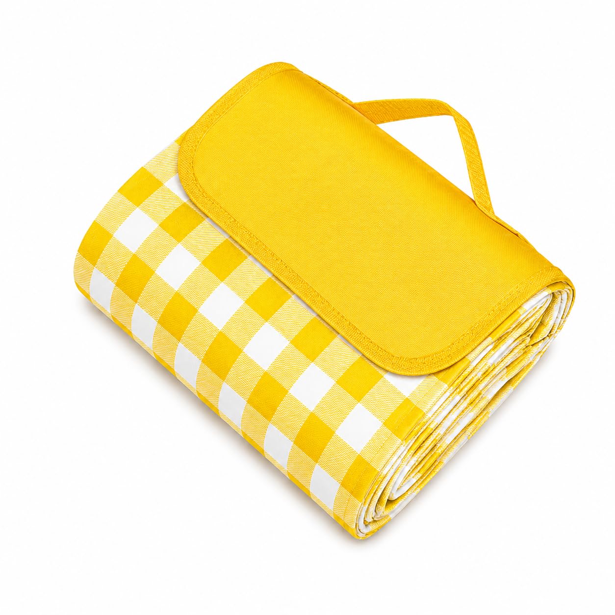 MAGICO Picnic Blanket XL Size 200x200cm, Lightweight Foldable Waterproof Sandproof Mat for Park, Beach, Camping, Hiking, Backpacking, Outdoor Travel Blanket with Carry Handle, Yellow/Grey-image-43