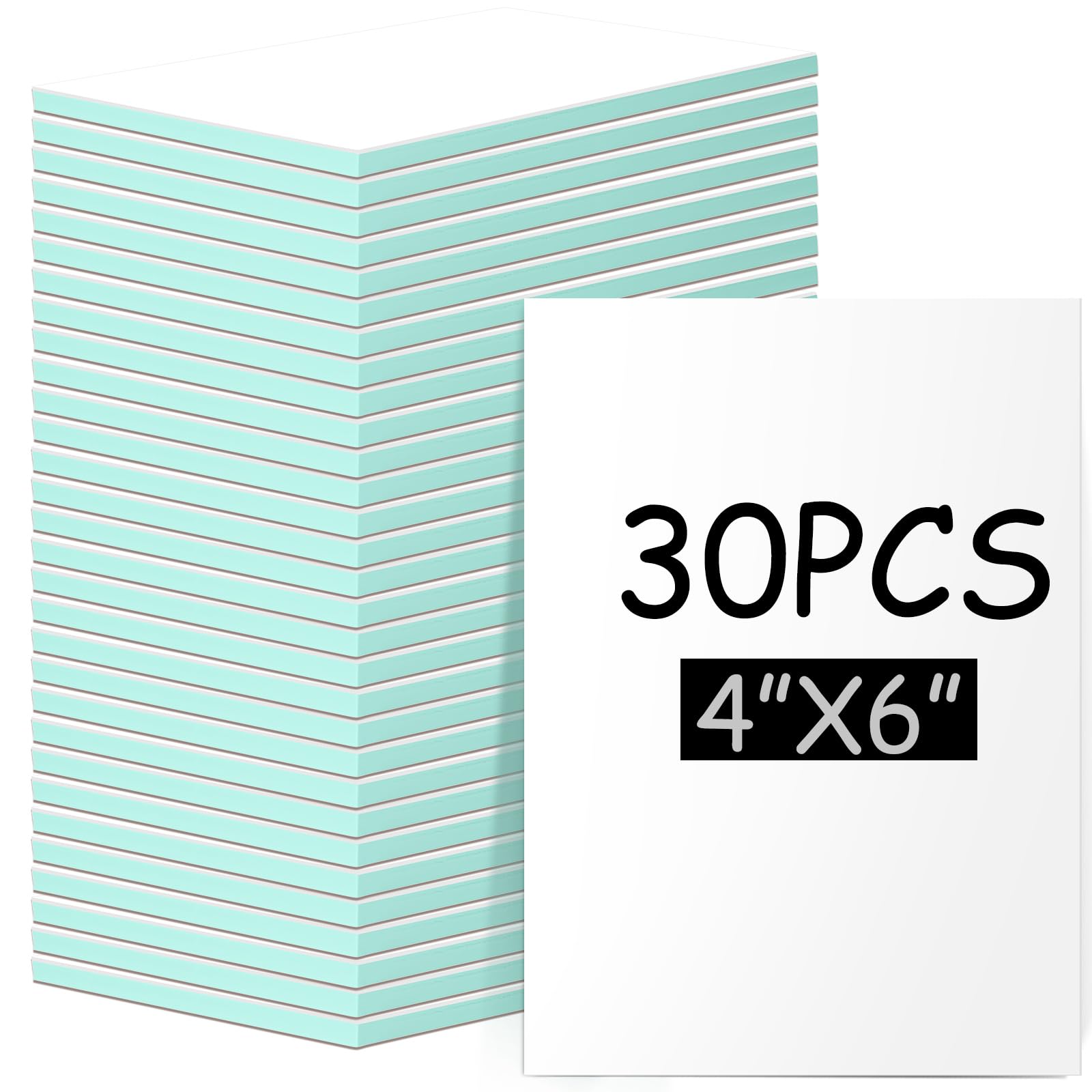 Frienda 30 Pcs 4" x 6" Rubber Linoleum Block for Printmaking, White Green