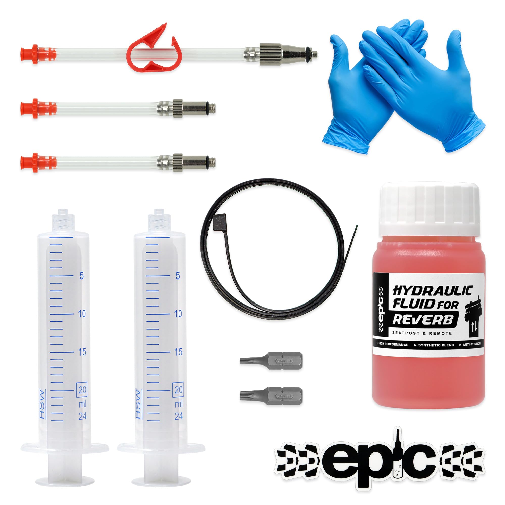 epic Bleed Kit for RockShox Reverb | Fits All Reverb Seatposts & Remotes (xLoc, 1X, Stealth) | 100ml Hydraulic Fluid Included (100ml Reverb Fluid)