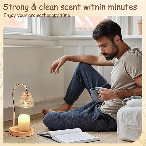 Miniatura 6 de Lámpara calentadora de velas con temporizador y regulador de intensidad de 2H4H8H, regalos del día de San Valentín, lámparas de vela de fusión de