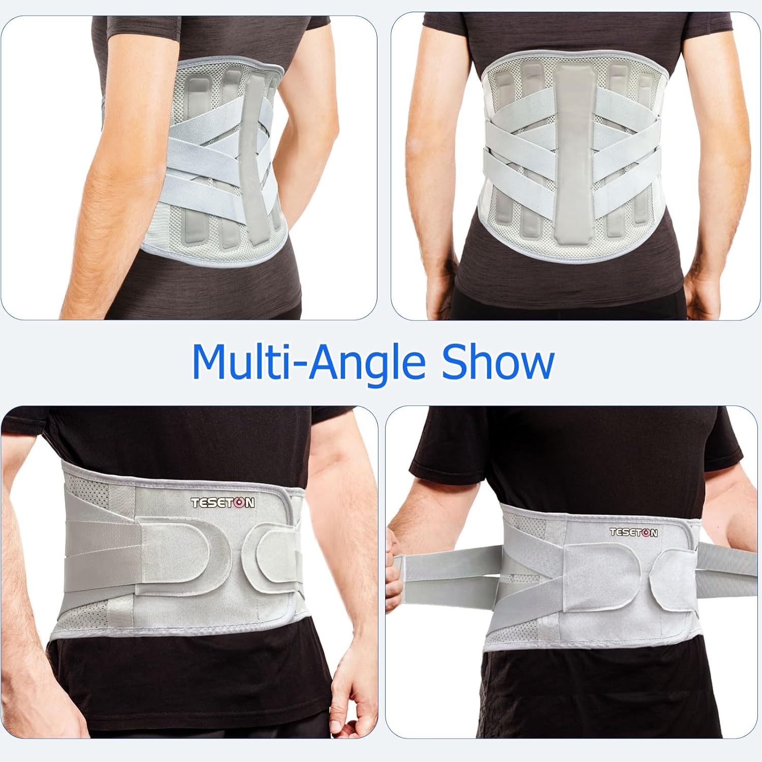 Back Brace for Lower Back Pain Men Women,Lumbar Support Belt with 3-Layer Adjustable Straps,Breathable Mesh for Herniated Disc,Sciatica,Scoliosis WT05-L - Image 6