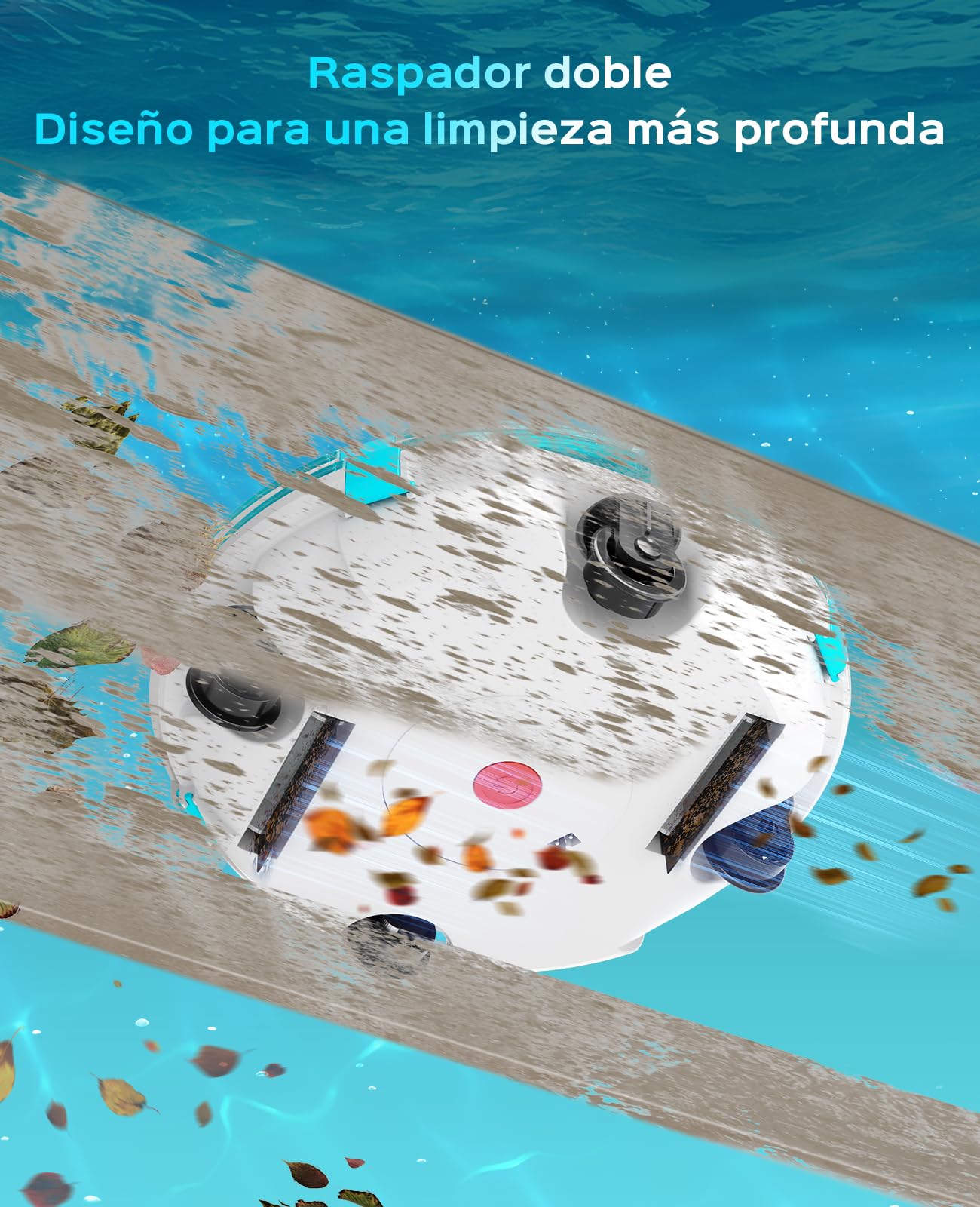 WINNY POOL CLEANER Winny 200 Limpiafondos Piscina, Inalámbrico Robot Limpiafondos Piscina, 75Min Autonomía, Piscinas Desmontables 60m², Doble Filtración,Estacionamiento Auto(Azul Zafiro)