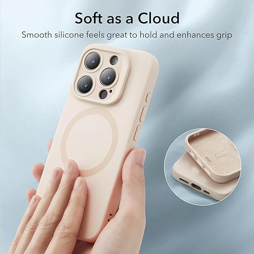 Miniatura 7 de ESR Serie Cloud Funda para iPhone 15 Pro con MagSafe, soporta carga magnética, delgada, de silicona líquida, absorción de golpes, protección de