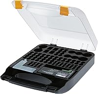 Amazon Basics Battery Organizer with Tester - Wall-Mountable Storage Holds 110 Batteries AAA AA C D 9V Coin Cells Clear Black