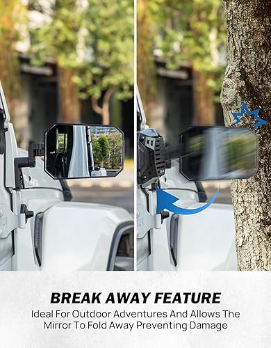 Miniatura 4 de JOYTUTUS Espejos para puertas apagadas compatibles con Wrangler JL Gladiator JT, Wrangler JL espejos laterales con puertas apagadas para Gladiator