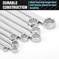 Vista 4 de DURATECH Juego de llaves de trinquete extralargas, 9 piezas, acero al cromo vanadio, con organizador de herramientas