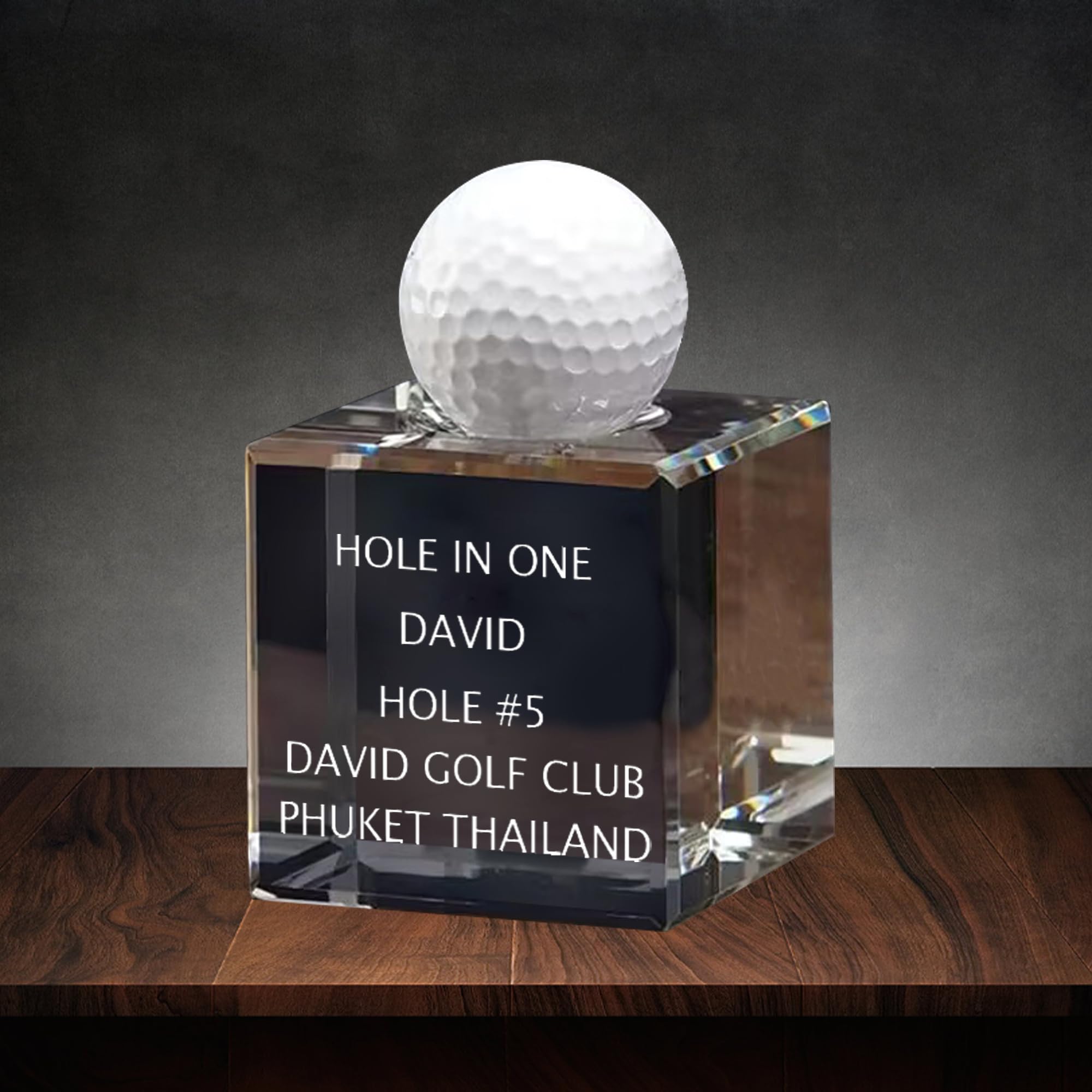 Personalized Hole in One Golf Ball Display Case, Custom