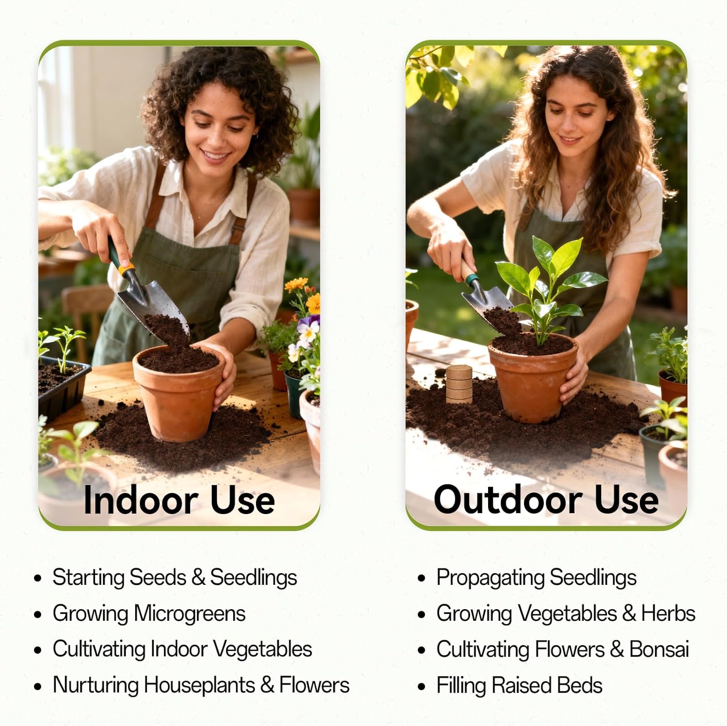 ZeeDix 50 Pack 50mm Organic Coco Coir Seed Starter Pellets, Compressed Coconut Fiber Seed Starter Soil Discs Potting Soil Mix for Indoor Outdoor Plants, Herbs Houseplants Bonsai Vegetables Flowers