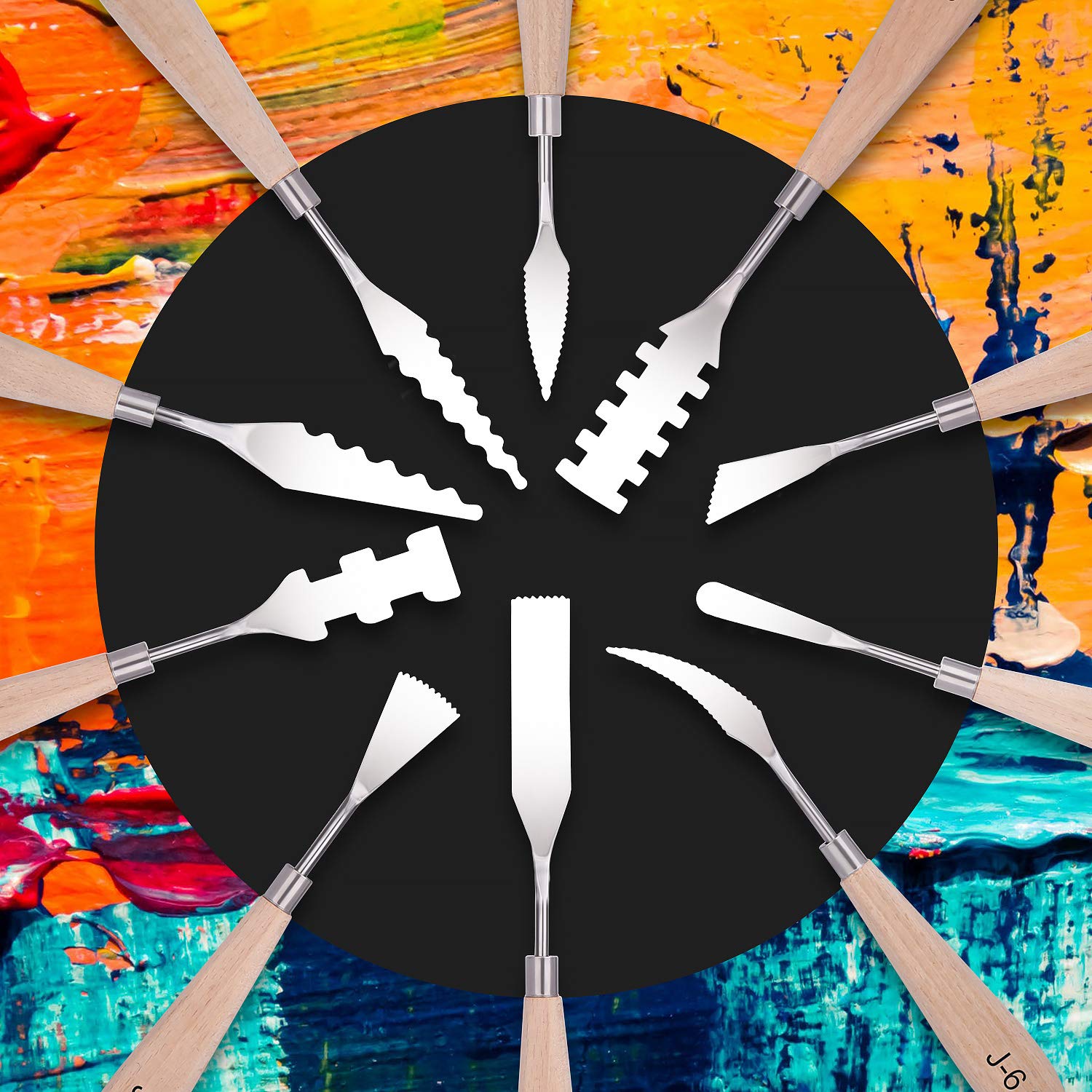 Togood 10pcs Stainless Steel Spatula Palette Knives for Artists, Art