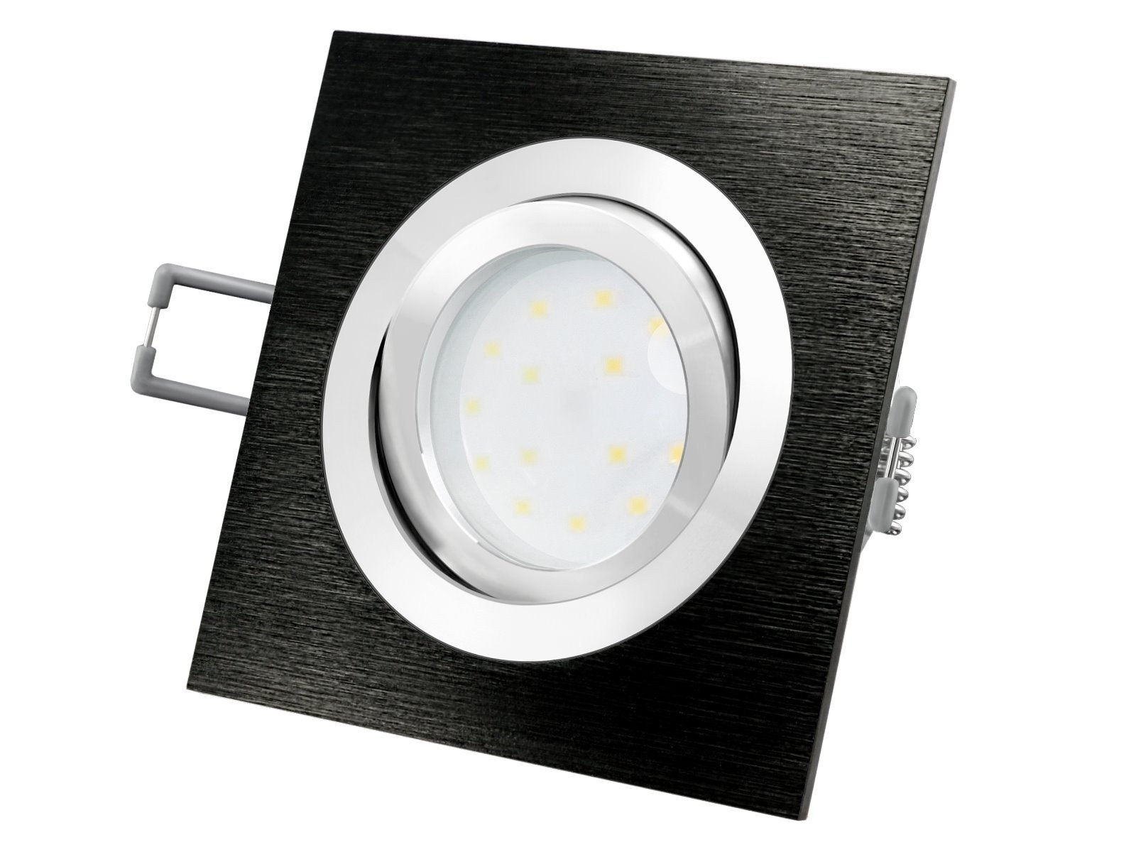SSC-LUXon QF-2 LED Einbaustrahler 6x eckig schwarz dimmbar 3 Lichtfarben