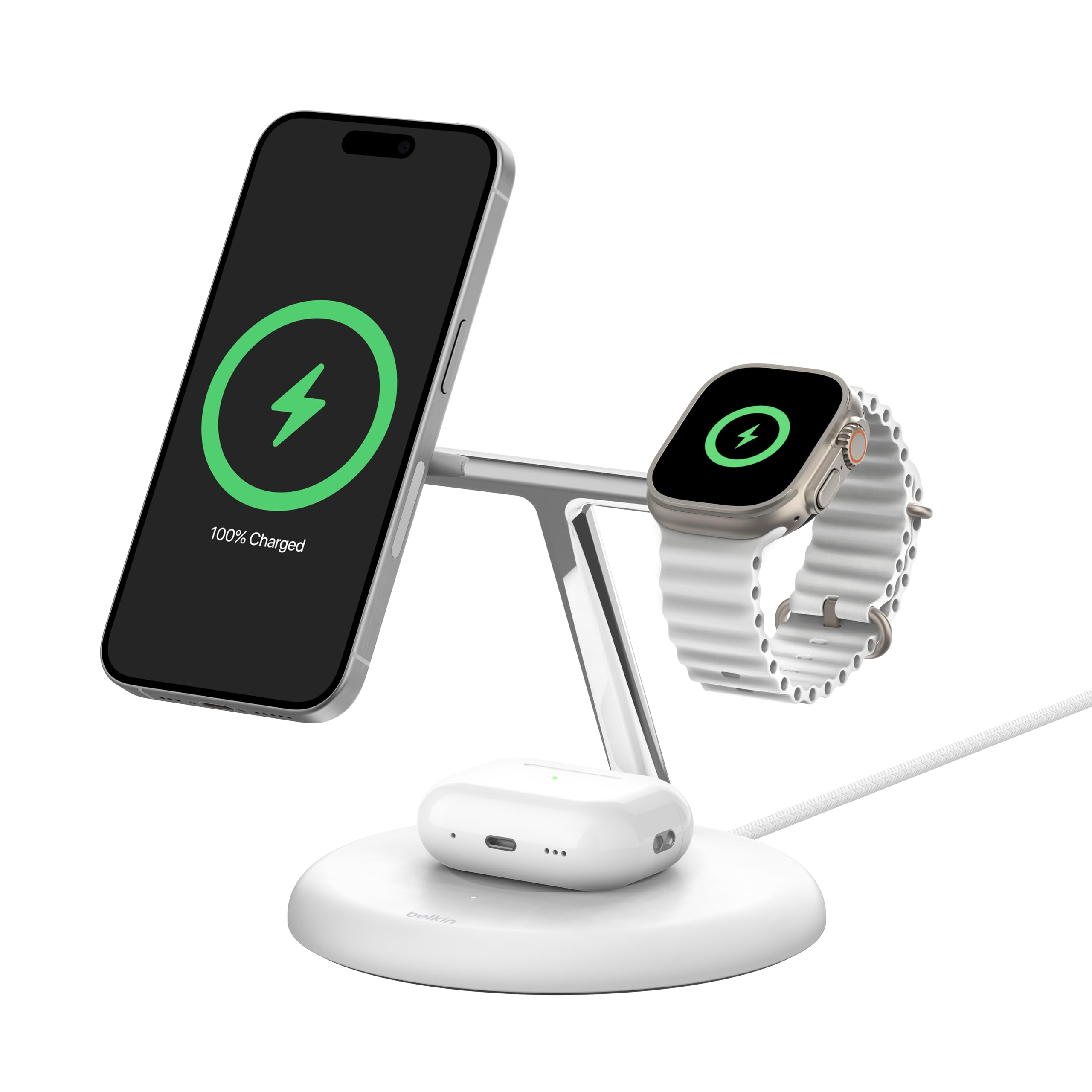 Belkin BoostCharge Pro Qi2 3 in 1 Charging Stand 15W…