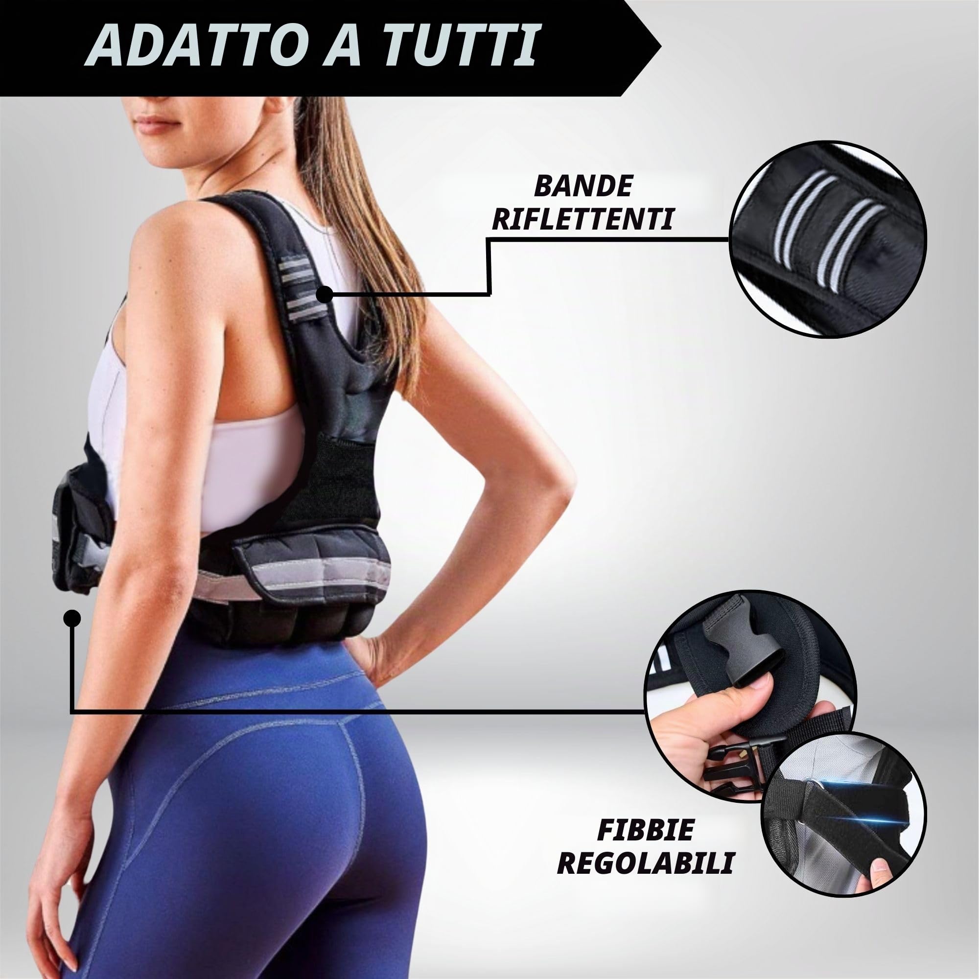 Giubbotto Zavorrato. Gilet Pesi da Allenamento. Gilet Pesi Sabbia con Peso Regolabile 5 kg,Pesi Inclusi. Giubbotto Zavorrato Compatto con Pesi per la Corsa, Palestra in Casa, Crossfit.