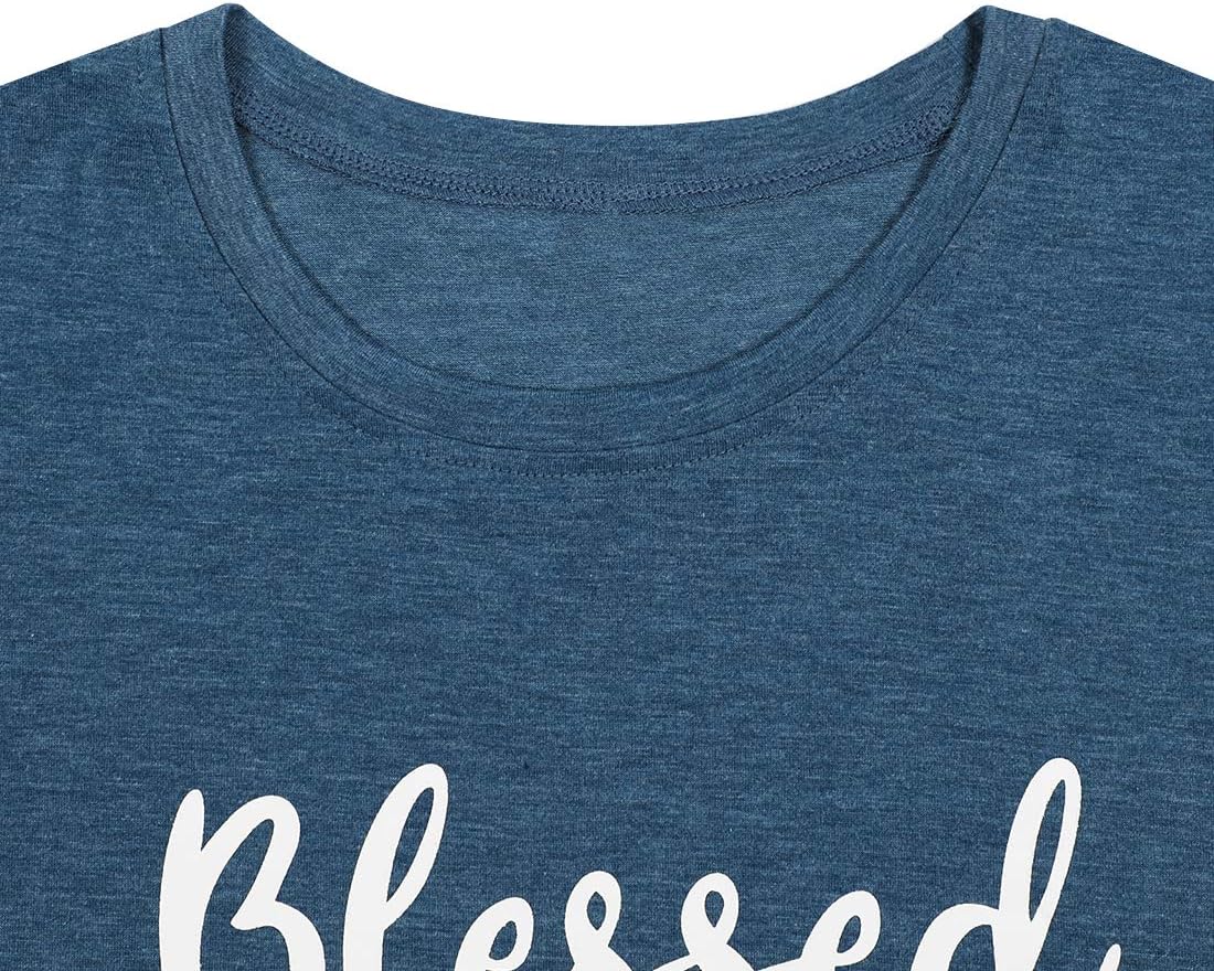 Blessed Grandma Shirt Funny Cute Graphic Tees Women Letter Print T-Shirt Casual Short Sleeve Tops - Image 2