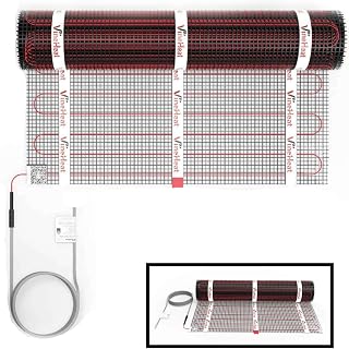 Radiant Floor Heating System 20 sq ft | Underfloor Heating Wire Easy to Install | Safe and Quiet Heated Floor Mat with Long Lasting Heat, 120V (*Thermostat Sold Separately*)