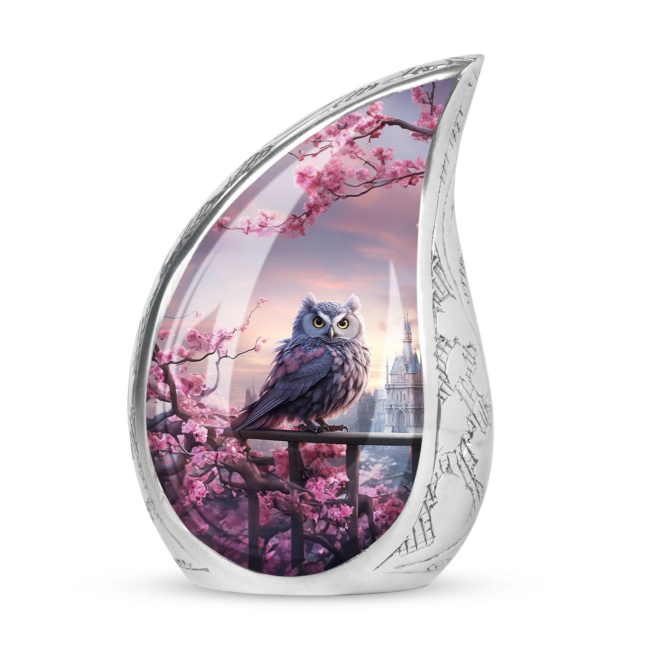 Teardrop Large Owl Ash Urns, Large Urn for Human Ashes, Urn for Human Ashes Adult Female, Burial Urns for Adult Human Ashes, Cremation Urns for Men Ashes, Decorative Urns for Mom Ashes 10 Inch, Solid
