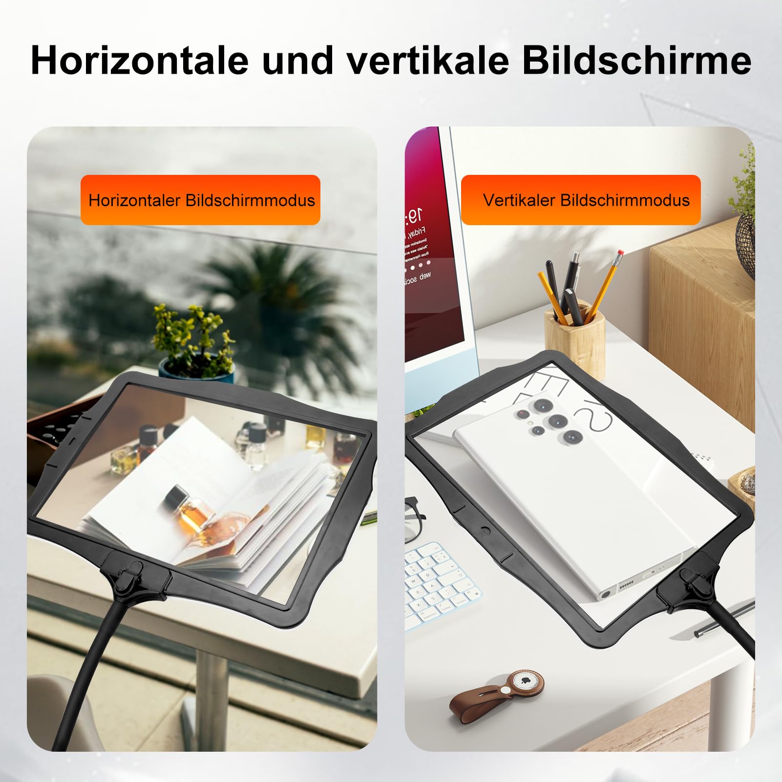10X Lupe mit Licht und Ständer, 360° Flexible Schwanenhals Leselupe, 50 LED Helligkeit Einstellbare Abnehmbare Blendfreies Design Lupenleuchte zum Lesen, Reparaturen, Nähen, Handwerk