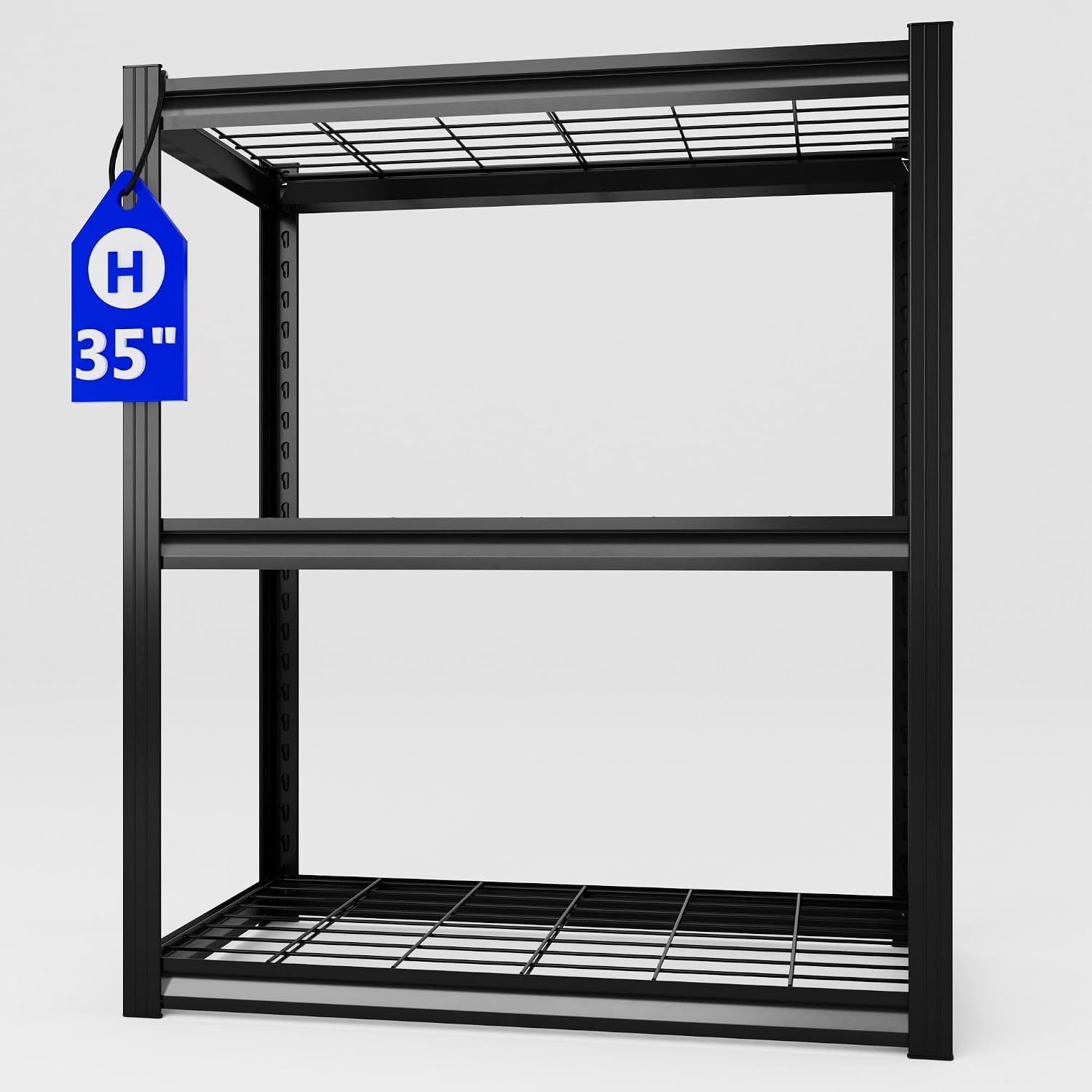 24" W 3-Tier Storage Shelves Metal Shelving 2000LBS | Garage Shelving Heavy Duty Adjustable Metal Shelf for Kitchen Warehouse Pantry Closet,24" W x 16" D x 36" H
