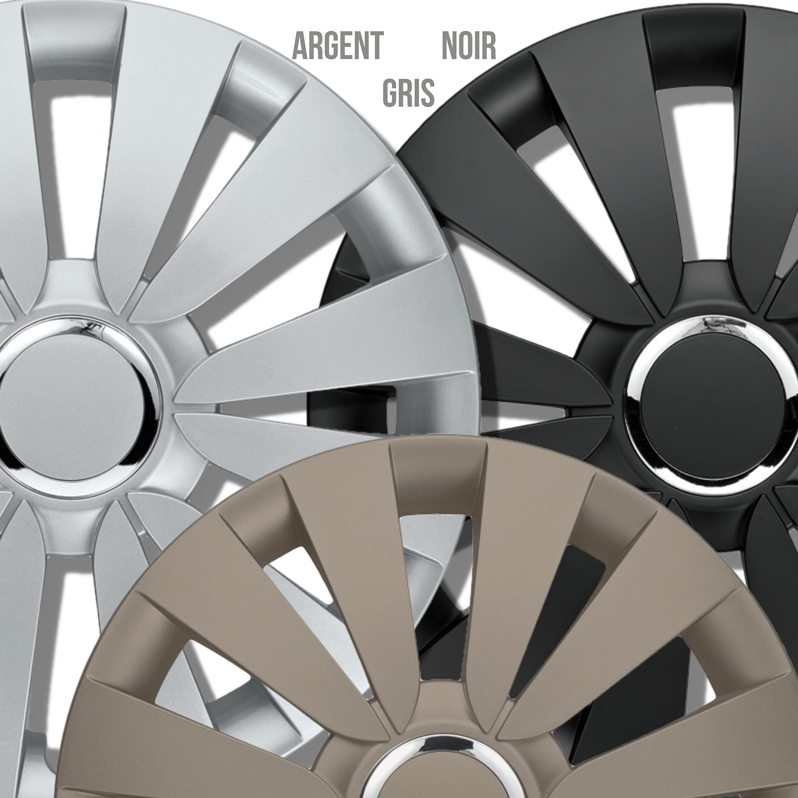 Albrecht Enjoliveurs 16 Pouces Argent Sky Jeu de 4 pour Jantes en Acier