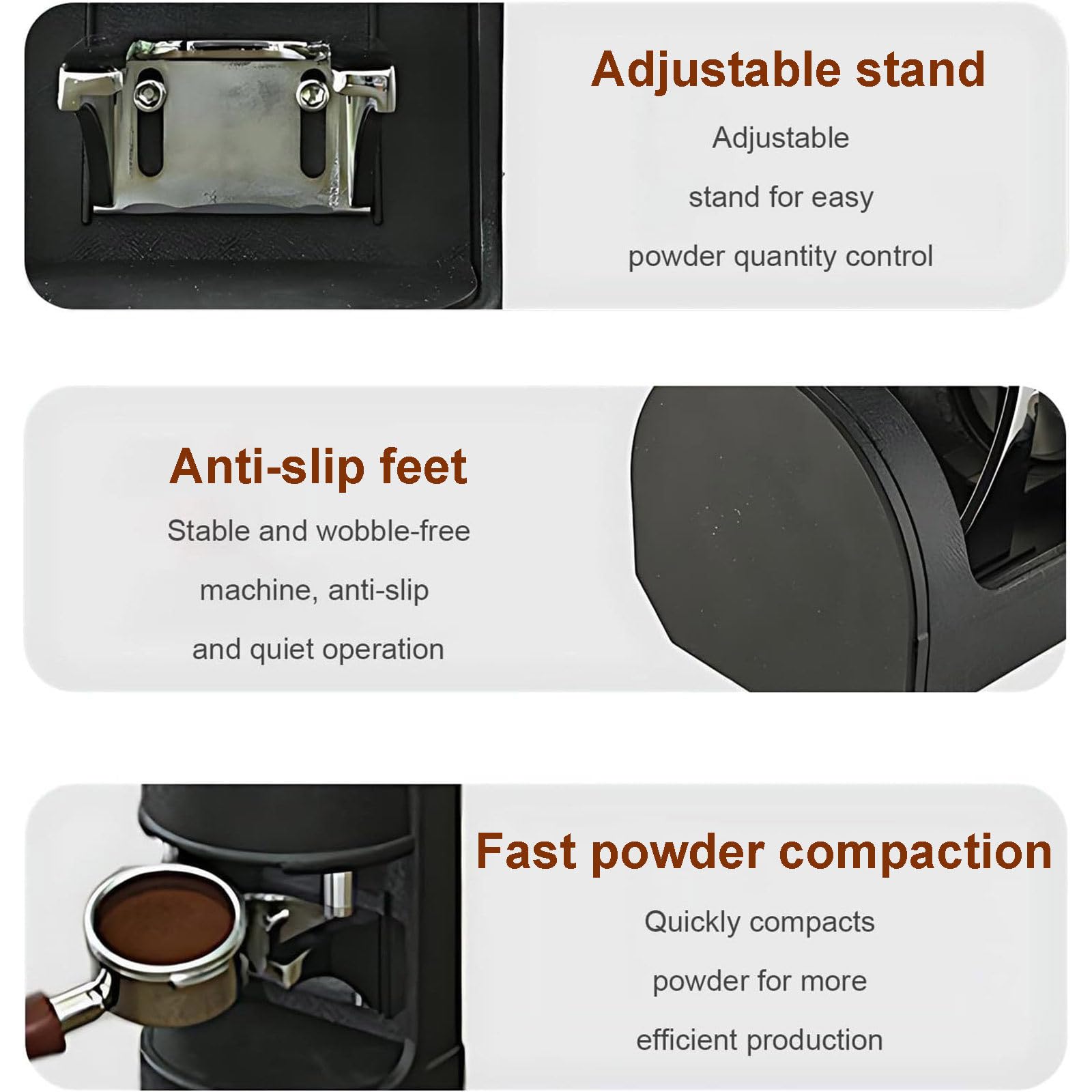 Prensador Automático de Café, Prensador Eléctrico Profesional de 58 mm, Prensador de Espresso para Baristas, Prensadores Automáticos Profesionales para Espresso. Black-Threaded