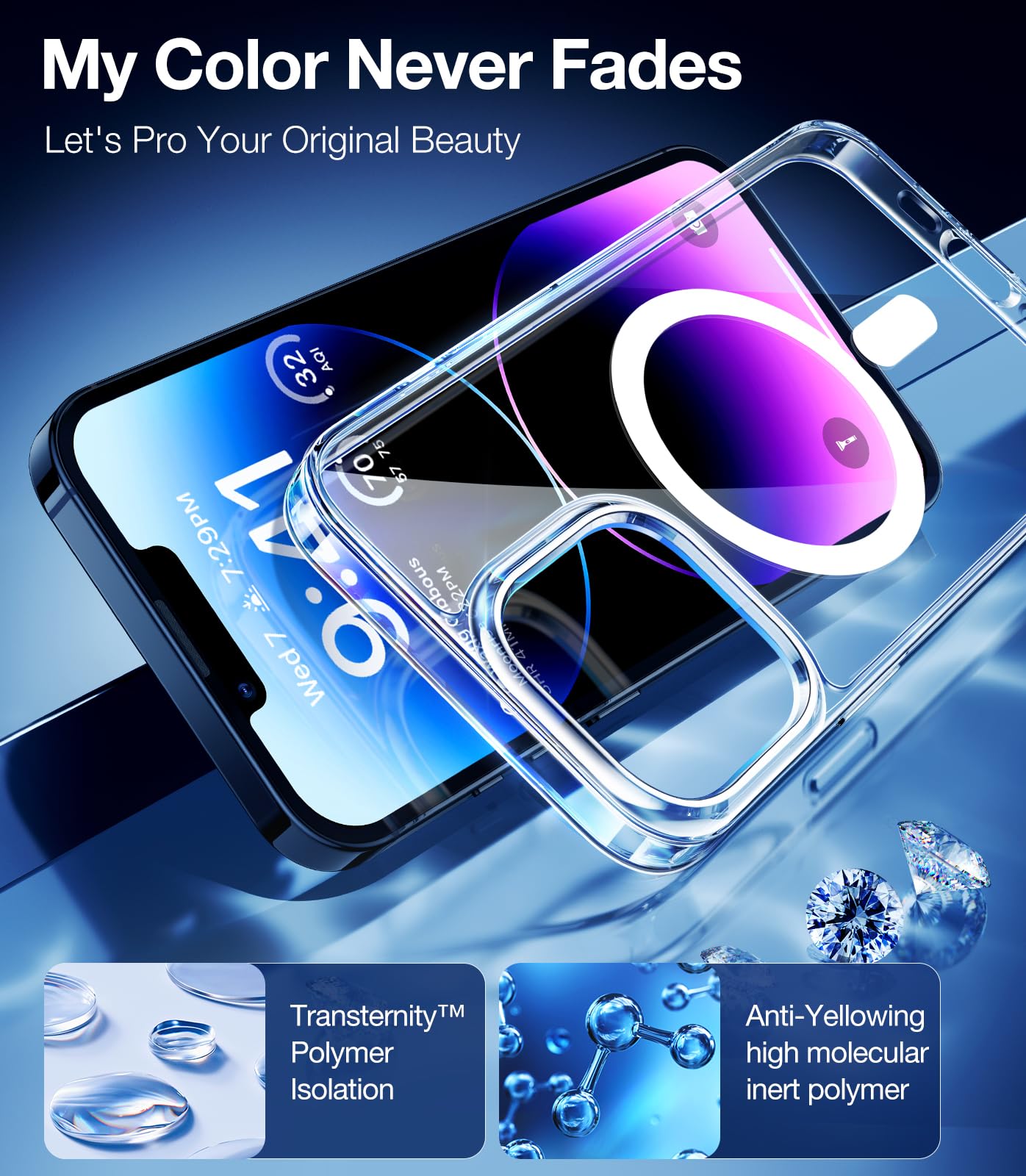 iPhone - Kirara Amazon.com: TORRAS Magnetic Diamond Clear for iPhone 13 Pro