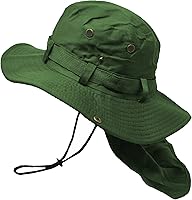 Vista 11 de Glory Max Sombrero de cubo Boonie con cubierta de solapa para el cuello Sun Safari ala ancha Pesca Jardín Senderismo Cap