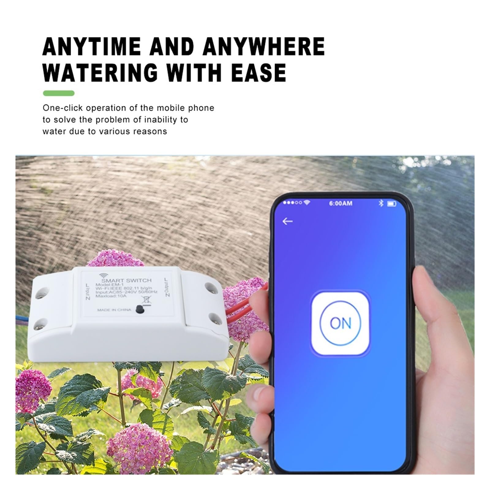 DN15 DN20 DN25 Tuya WiFi Inteligente Válvula De Agua Jardín Bluetooth Temporizador Ahorro Energía Soporte Asistente Vida ConservacióN Del Agua(3/4")