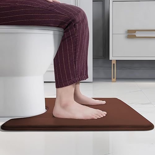 Miniatura 5 de YIHOUSE Tapete de baño de espuma viscoelástica extra gruesa en forma de U, antideslizante, absorbente, suave, lavable a máquina, tapete de baño en