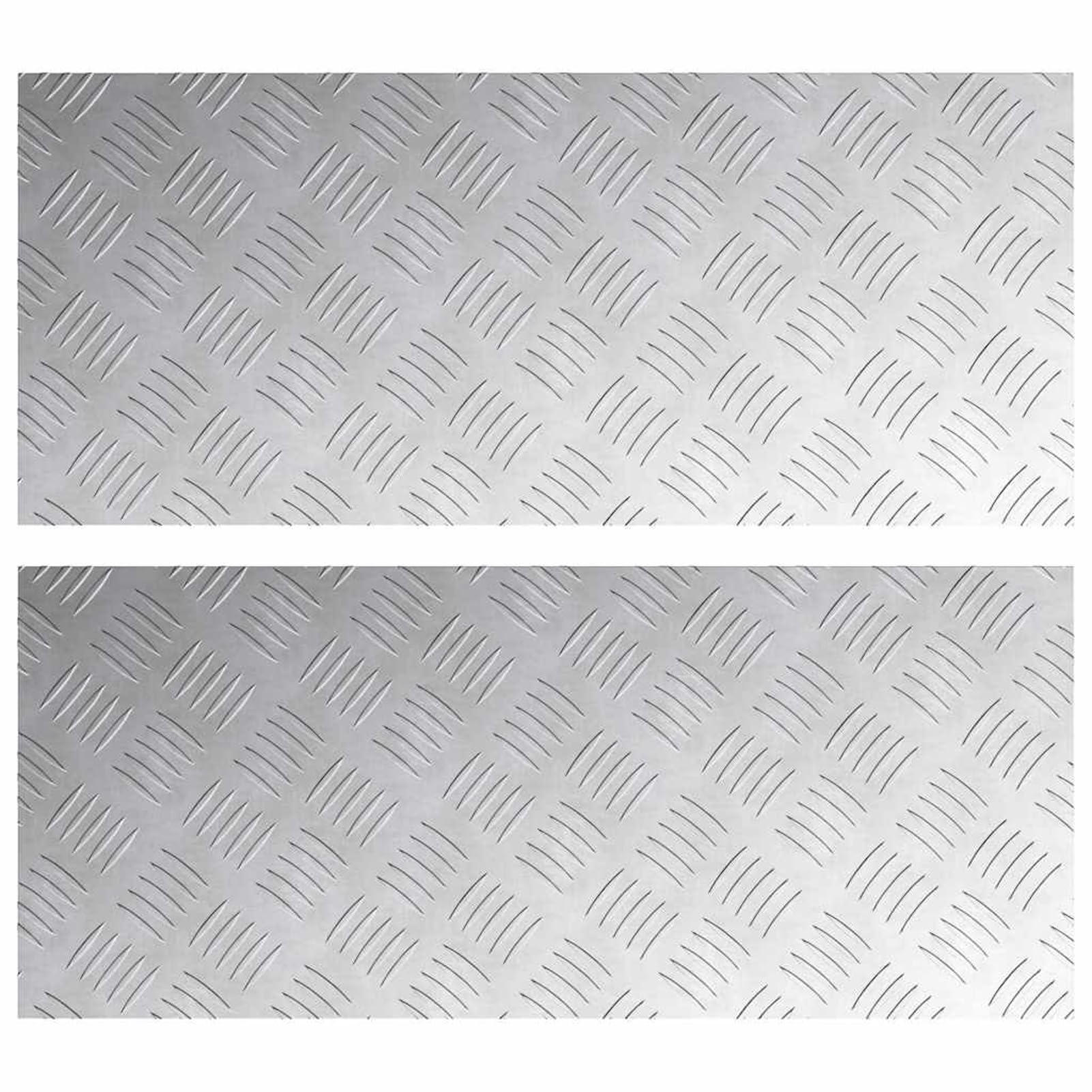 Chapa estriada de aluminio, 2 unidades, 70 x 30 cm, antideslizante y duradera, para interior y exterior, oficina, casa, jardín