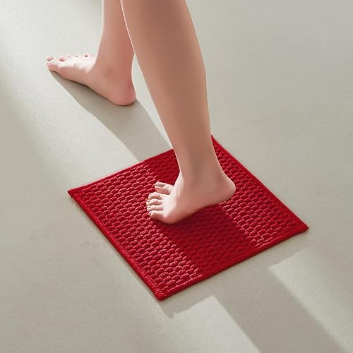 Alfombras pequeñas de baño de Navidad, antideslizantes, lavables, súper absorbentes, tapetes de baño delgados de secado rápido, tapetes de baño de