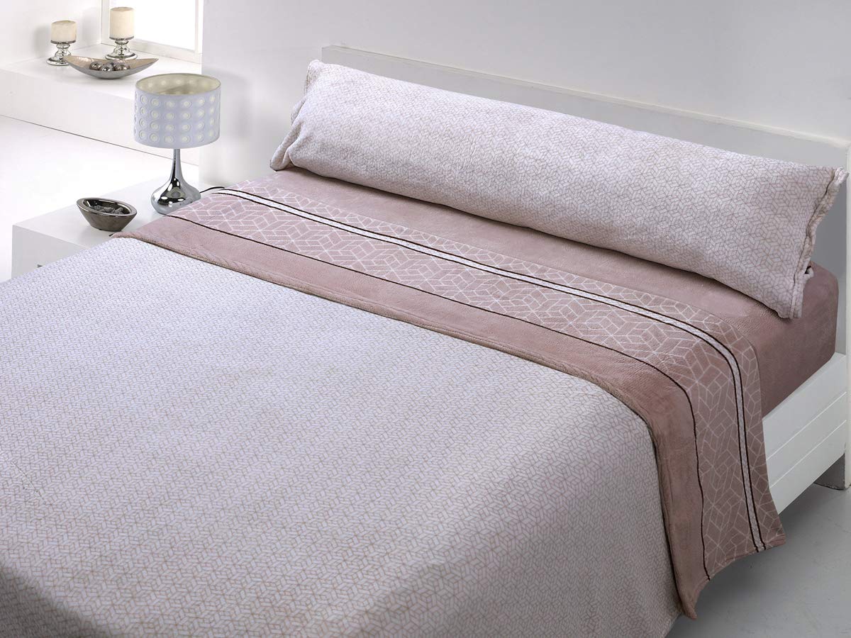 Juego Sabanas Coralina 240G Suaves Termicas Microfibra Ajuste Firme en Colchon hasta 30CM Cama 150 Invierno Calido Antibolas Modelo Bison Hogar Dormitorio Bison 150x190x30CM 3 Piezas