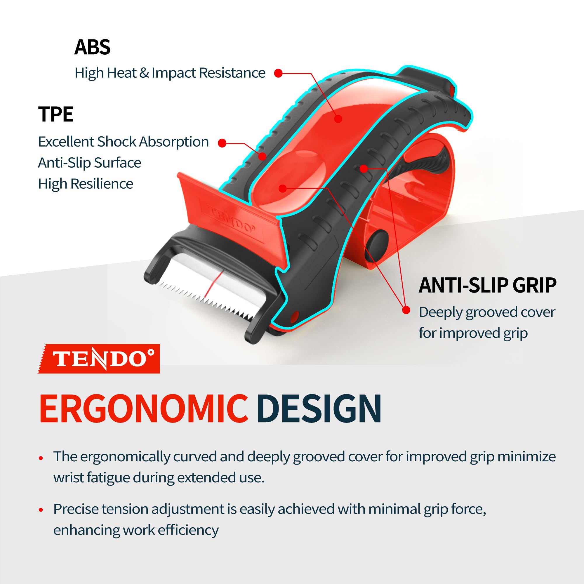 TENDO Distributore Nastro Imballaggio Professionale Con Lama - Foto 9