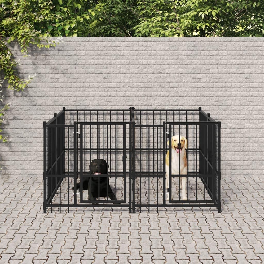 Forniture per cani Cuccia per cani da esterno in acciaio 3,75 m Animali e forniture per animali domestici