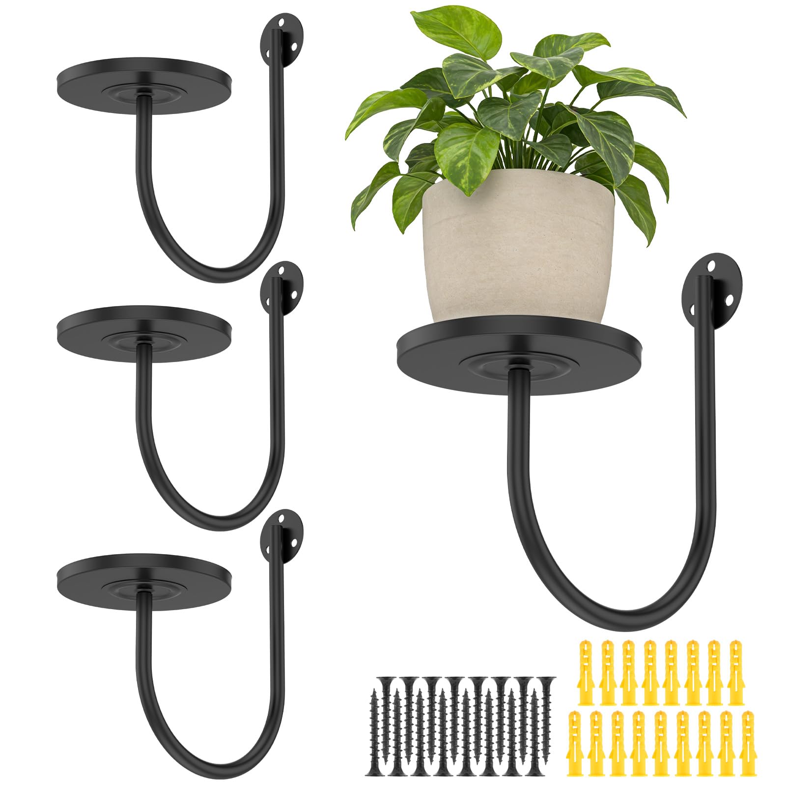 Rhaiqbvc 4Pcs Wall Plant Holder Wall Planter For Indoor Plants Indoor Walls Plant Rack Window Shelves Hanging Flower Holder Window Hanger For Home Decor(4Pcs)