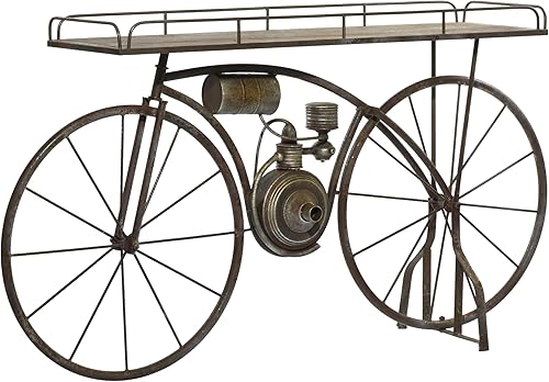 Deco 79 Soporte de metal para interiores y exteriores, estante vintage para plantas, soporte para plantas, 65 x 14 x 35 pulgadas, bronce