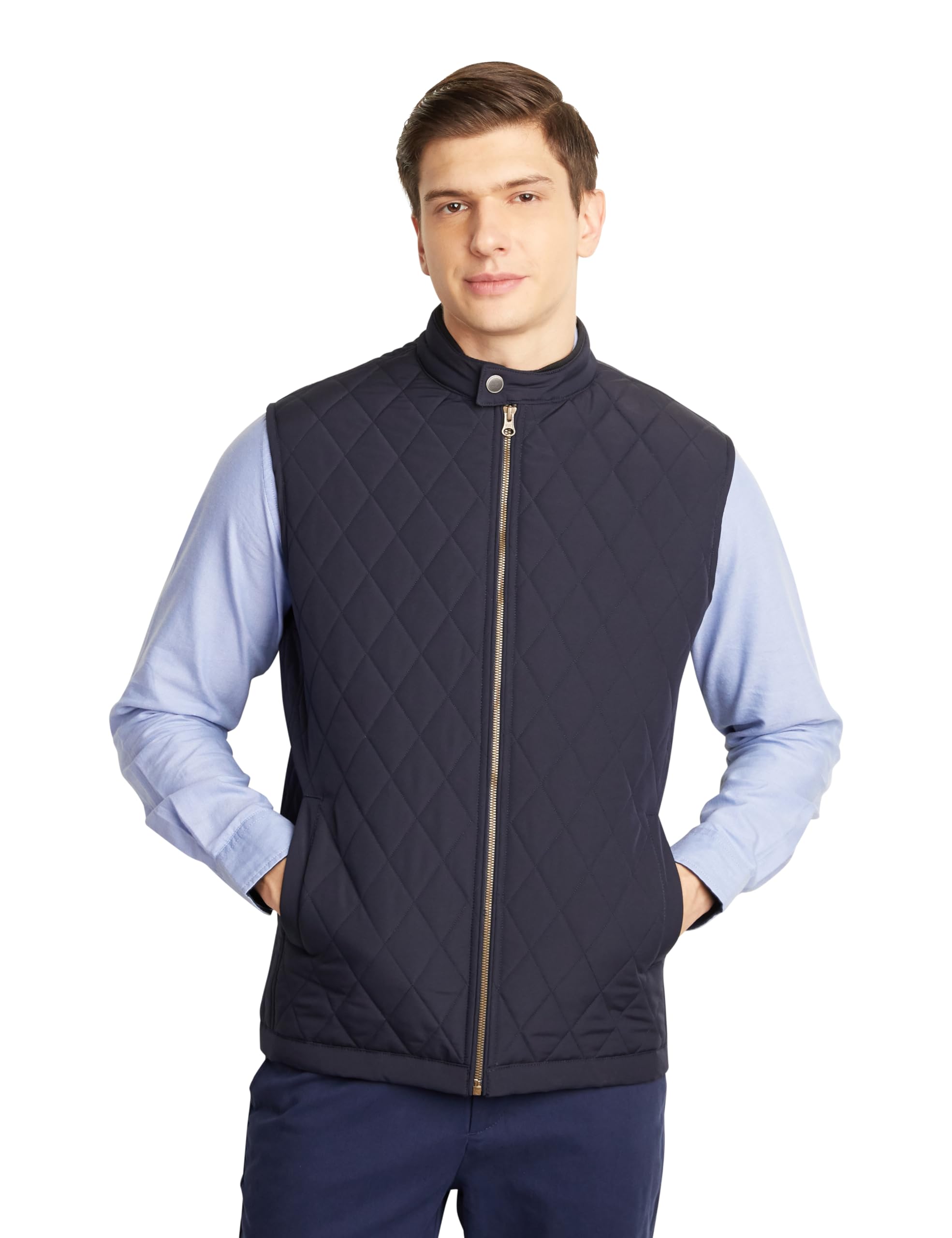 amazon brand - symbol Men's Solid Sleeveless Regular Fit Quilted Bomber Jacket-picture-20