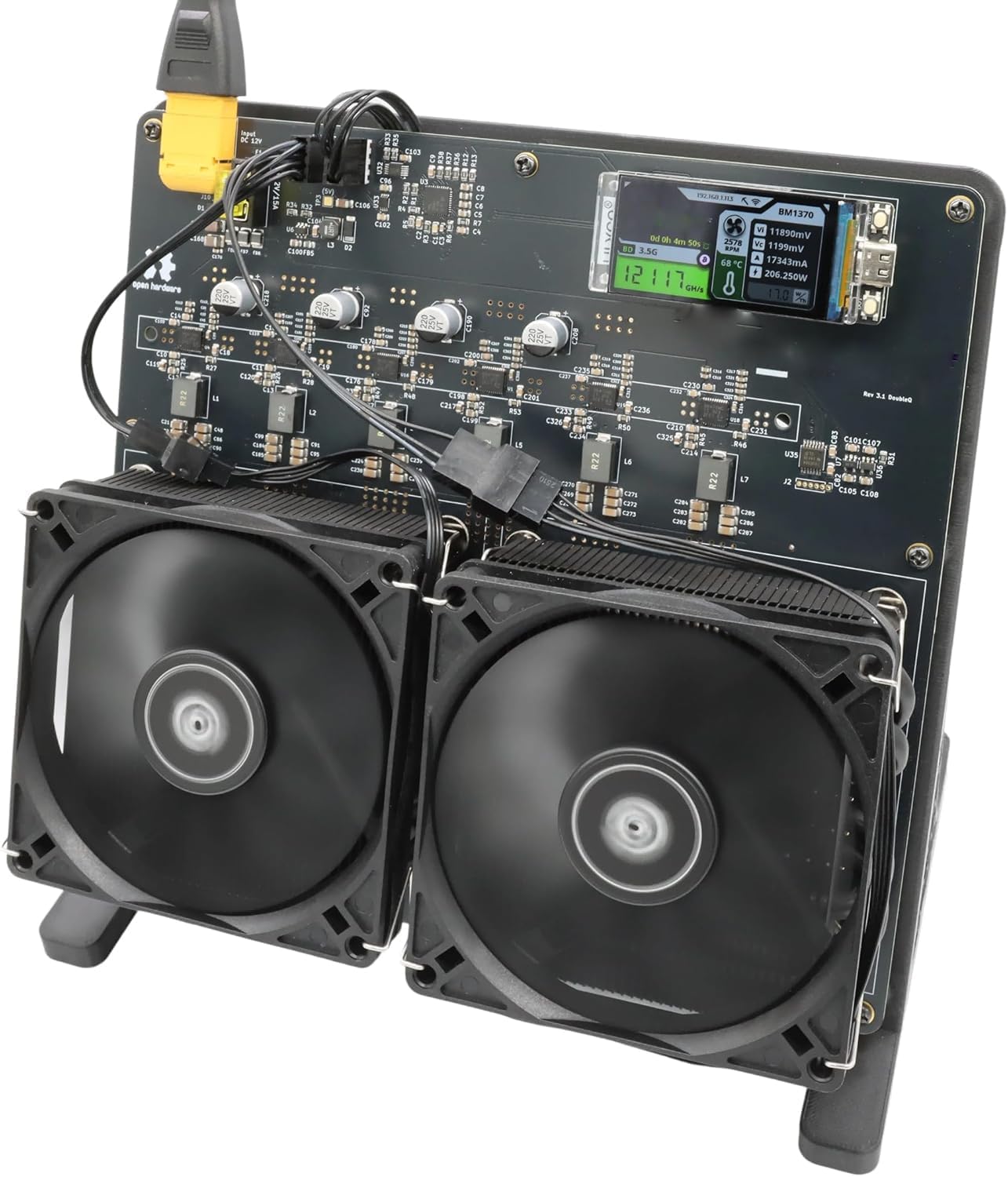 New NerdOCTAXE Rev3.1 200W 12TH/S Bitcoin Miner, 16J/TH Efficiency Crypto Machine, 50dB Low Noise for Home Use and Open Source Mining Machine with BM1370 Chip, by OEMGMINER (Black)