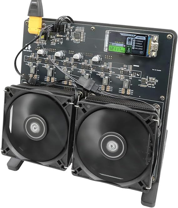 New NerdOCTAXE Rev3.1 200W 12TH/S Bitcoin Miner, 16J/TH Efficiency Crypto Machine, 50dB Low Noise for Home Use and Open Source Mining Machine with BM1370 Chip, by OEMGMINER (Black)