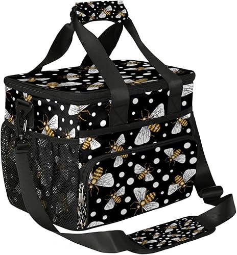 Mularoka Queen Bee - Lonchera grande dorada con aislamiento, suave y refrigerante, para adultos, hombres y mujeres, lonchera reutilizable a prueba
