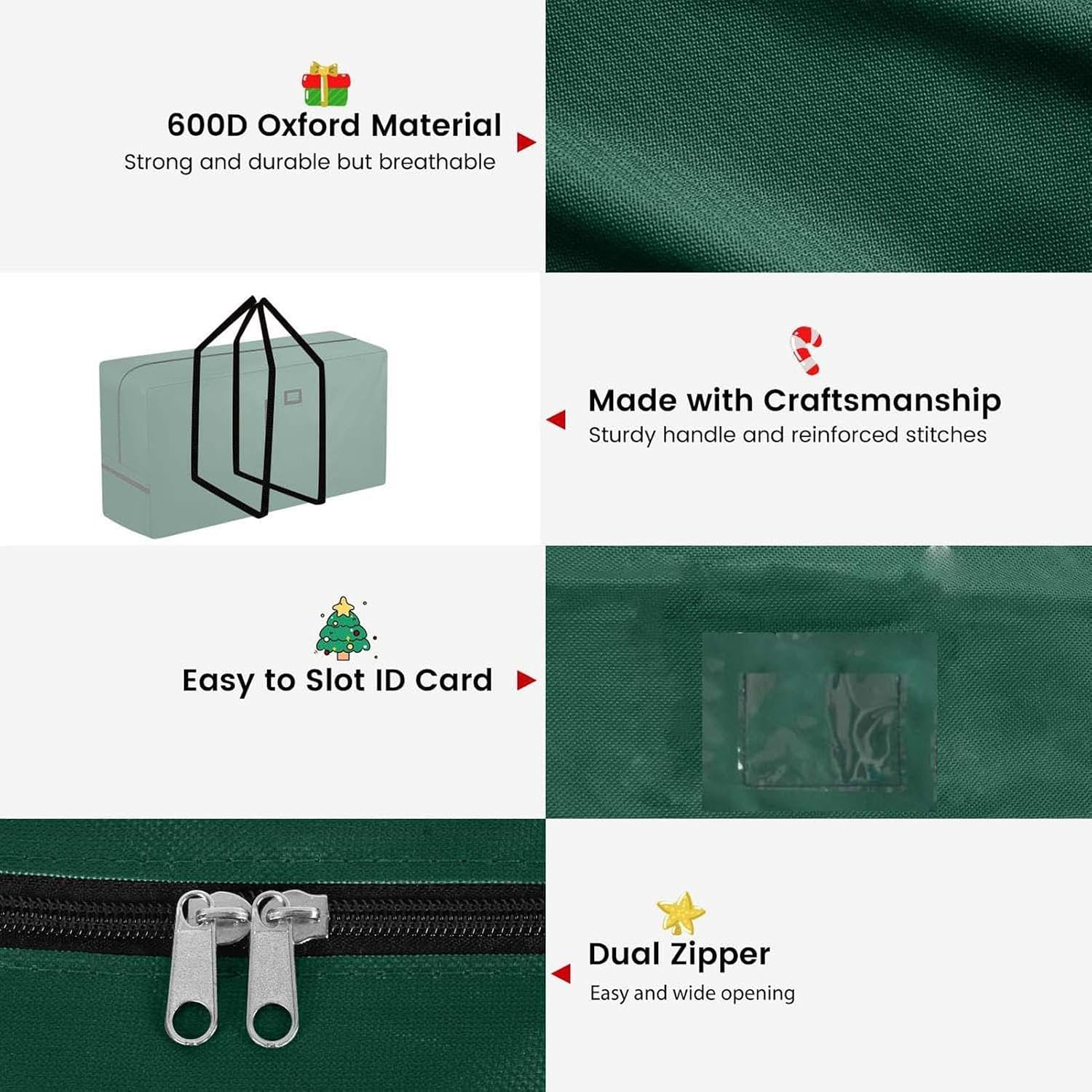 TreeStorage Bag - 7.5ft Reinforced Handle Christmas Tree Box, Heavy Duty Artificial Tree Organizer | Durable Storage Bag for Homefor Camping Travel Dorm Garage Home Storage