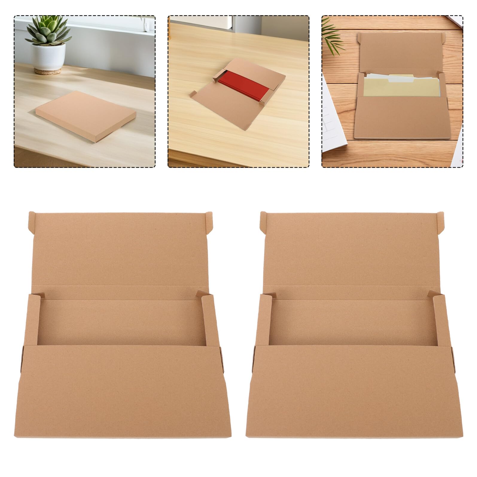 Cajas de Envío de Cartón Kraft para Discos de Vinilo y Libros Tamaño 280x200x20 Mm Paquete de 20 Unidades Cajas Plegables Resistentes para Embalaje y Mudanza Apilables